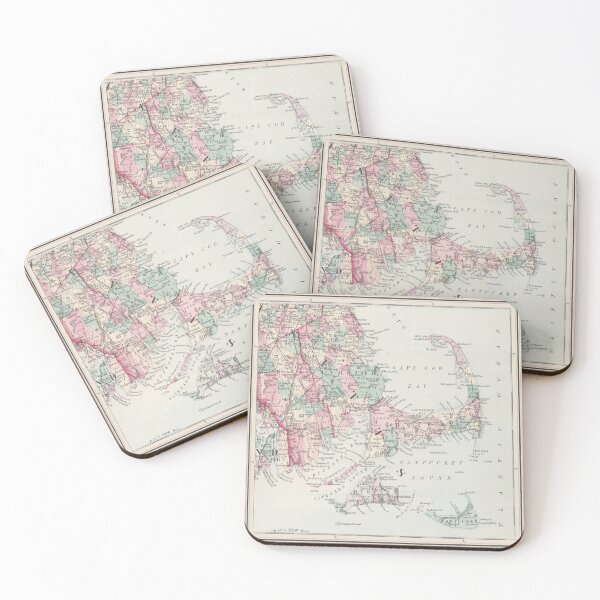 Item preview, Old Cape Cod MA Map (1878) Vintage Massachusetts Beaches Atlas designed and sold by BravuraMedia.