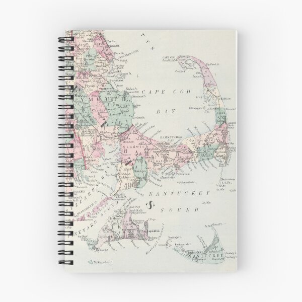 Item preview, Old Cape Cod MA Map (1878) Vintage Massachusetts Beaches Atlas designed and sold by BravuraMedia.