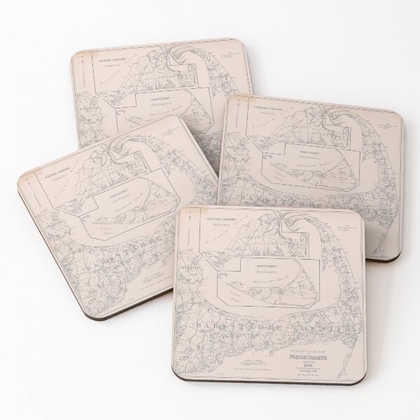 Item preview, Old Cape Cod MA Map (1891) Vintage Massachusetts South Shore Chart designed and sold by BravuraMedia.
