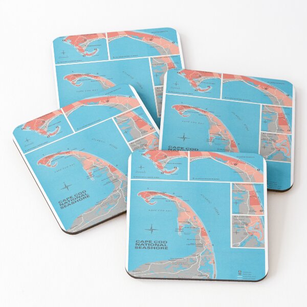 Item preview, Old Cape Cod National Seashore Map (1968) Vintage Massachusetts Beaches Atlas designed and sold by BravuraMedia.