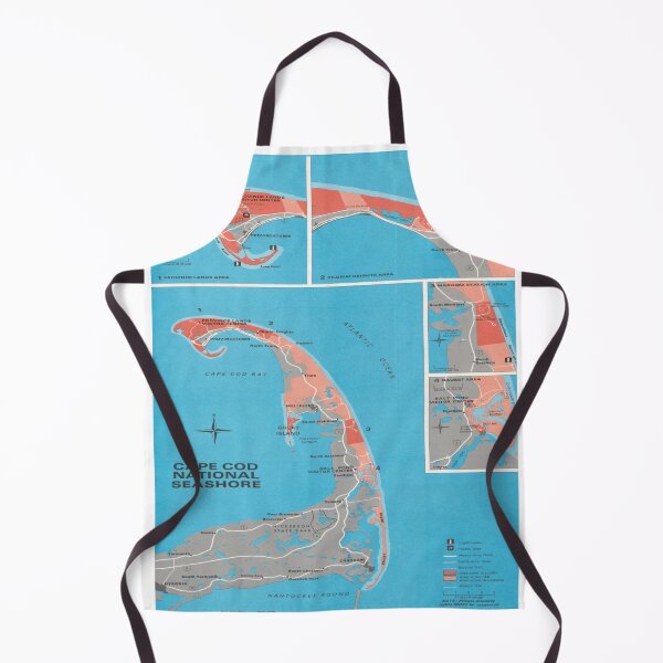 Item preview, Old Cape Cod National Seashore Map (1968) Vintage Massachusetts Beaches Atlas designed and sold by BravuraMedia.