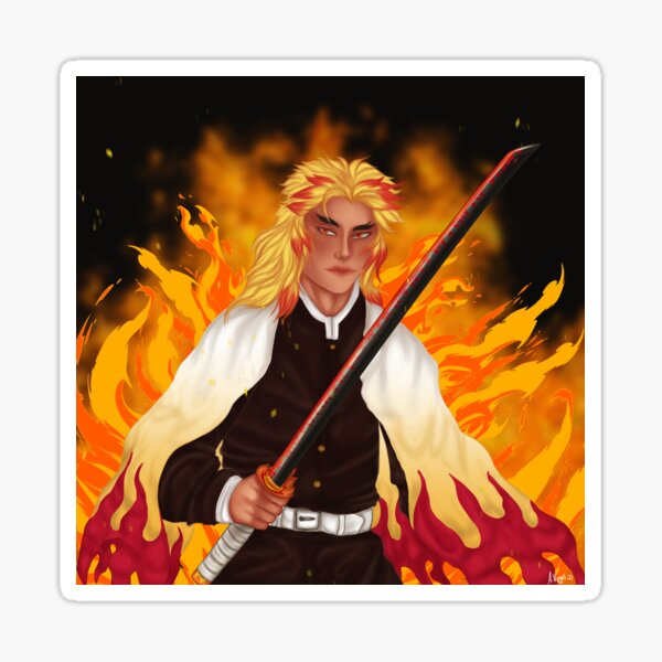 Kyojuro Rengoku Sword Stickers Redbubble