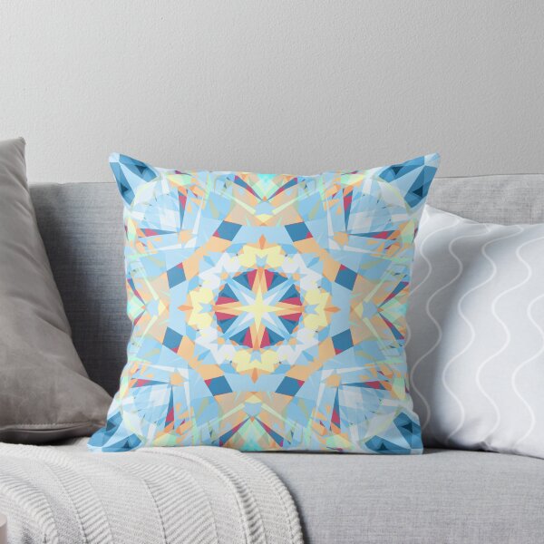 Item preview, Festive Christmas Diwali Bright Blue Yellow Sacred Geometry Geometric Star Pattern Mosaic designed and sold by PatternPerfect.