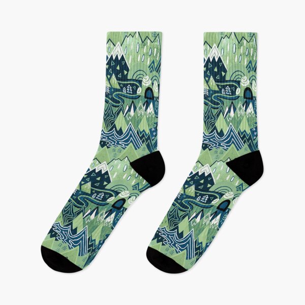 Item preview, Maximalist Mountain Maze - Pastel Green & Royal Blue designed and sold by TigaTiga.