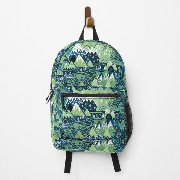 Item preview, Maximalist Mountain Maze - Pastel Green & Royal Blue designed and sold by TigaTiga.