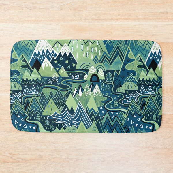 Item preview, Maximalist Mountain Maze - Pastel Green & Royal Blue designed and sold by TigaTiga.