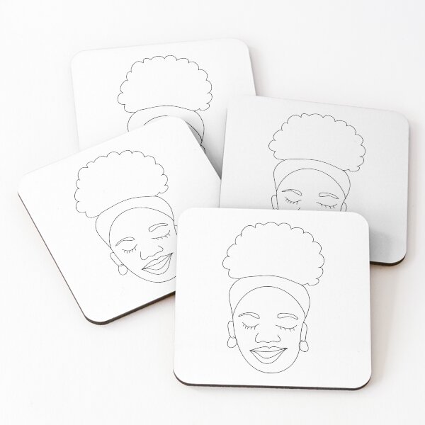 Aperçu de l'œuvre Dessin au trait Afro Puff Woman créée et vendue par wordznart.