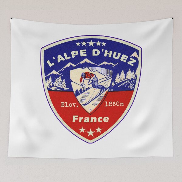 Item preview, L'Alpe D'Huez France Skiing Ski Mountains Skier designed and sold by DESTINATIONS DECAL.