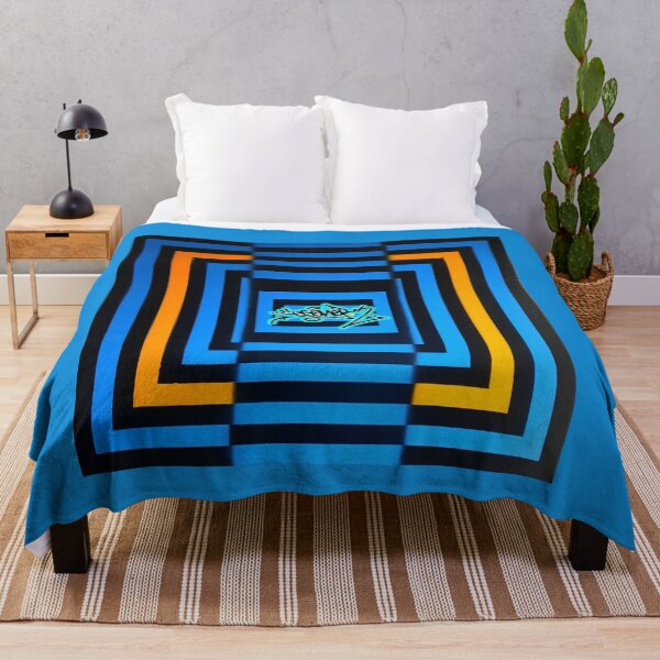 Item preview, YELLOW BLUE SQUARES OF ESONE ABSTRACT URBAN GRAFFITI STREET STYLE designed and sold by GraffitiBomberZ.