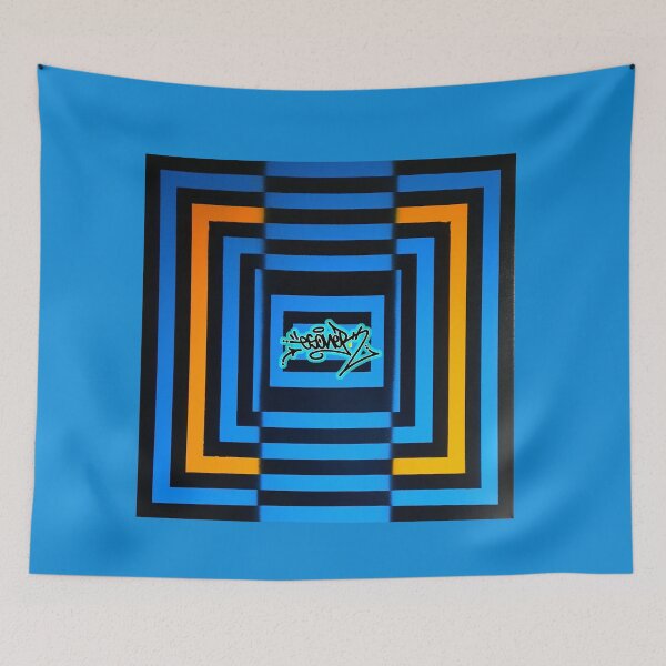 Item preview,  YELLOW BLUE SQUARES OF ESONE ABSTRACT URBAN GRAFFITI STREET STYLE designed and sold by GraffitiBomberZ.