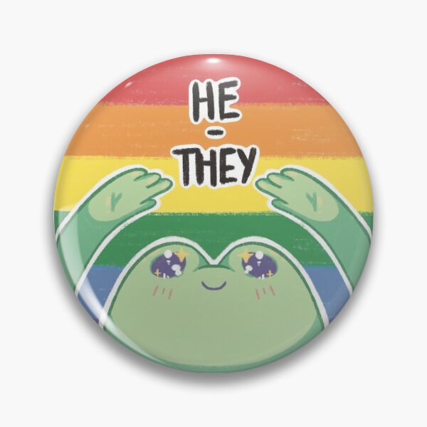 Item preview, HE/THEY pronouns frog Pride Flag designed and sold by Tiny-Frogberry.