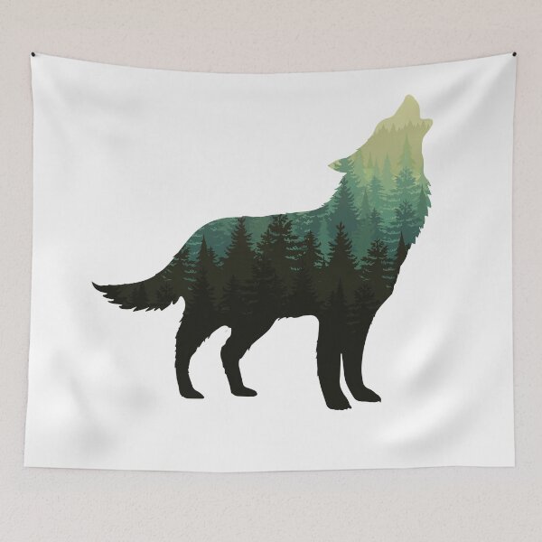 Item preview, Forest Wolf - Green designed and sold by Yorda Creative.