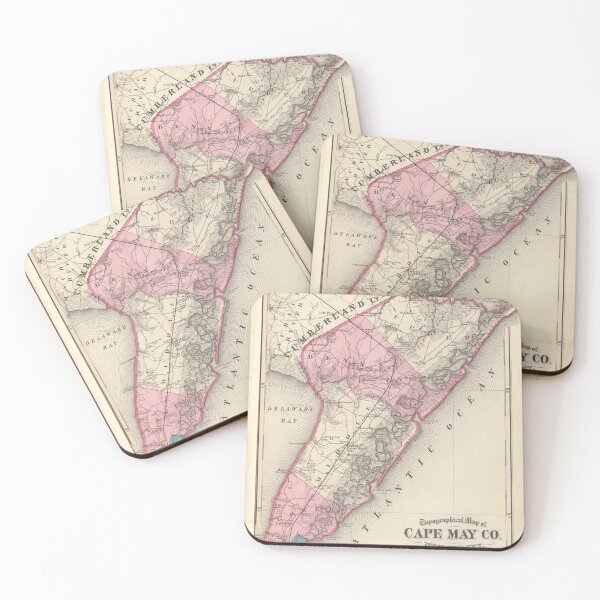 Item preview, Old Cape May NJ Map (1872) Vintage New Jersey Nations Oldest Seashore Atlas designed and sold by BravuraMedia.
