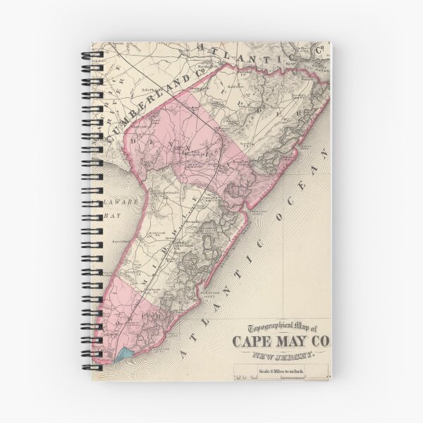 Item preview, Old Cape May NJ Map (1872) Vintage New Jersey Nations Oldest Seashore Atlas designed and sold by BravuraMedia.