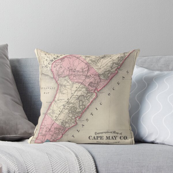 Item preview, Old Cape May NJ Map (1872) Vintage New Jersey Nations Oldest Seashore Atlas designed and sold by BravuraMedia.