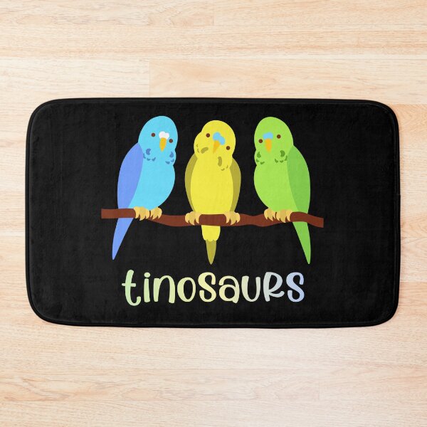Item preview, TINOSAURS: Birds are tiny dinosaurs - bright budgies (aka parakeets) in blue, yellow, and green designed and sold by Ofeefee.