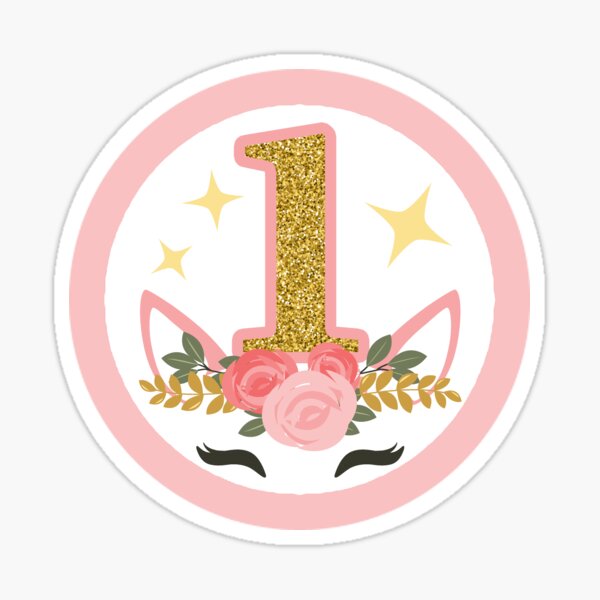 36 etiquetas personalizadas del 1o cumpleaños, 1st cumpleaños pegatinas,  rosa y oro brillo impresión primera cumpleaños pegatinas