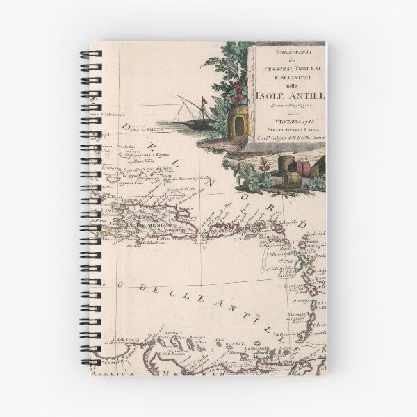 Item preview, Old Caribbean Map (1785) Vintage West Indies Atlas designed and sold by BravuraMedia.