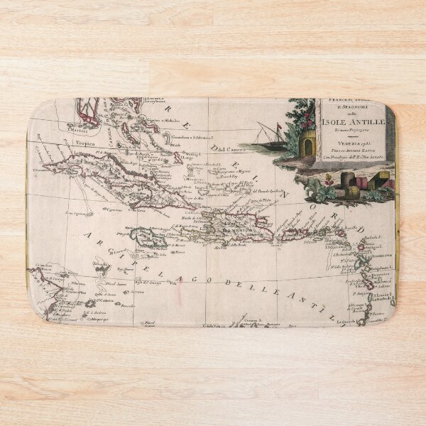 Item preview, Old Caribbean Map (1785) Vintage West Indies Atlas designed and sold by BravuraMedia.