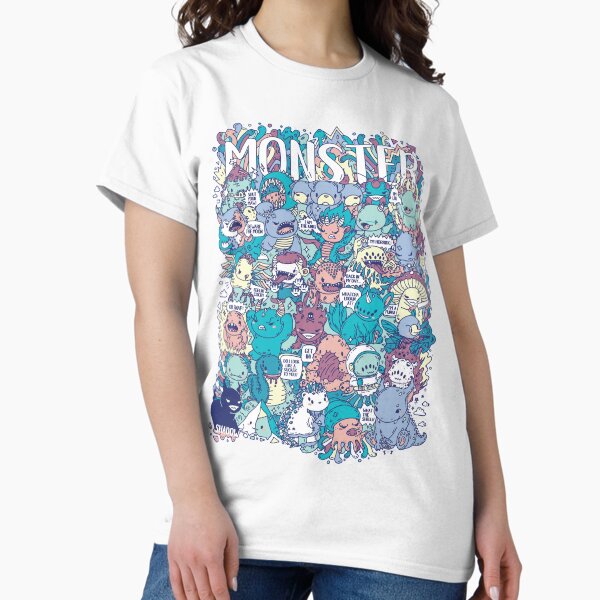 Doodle style monster characters Classic T-Shirt