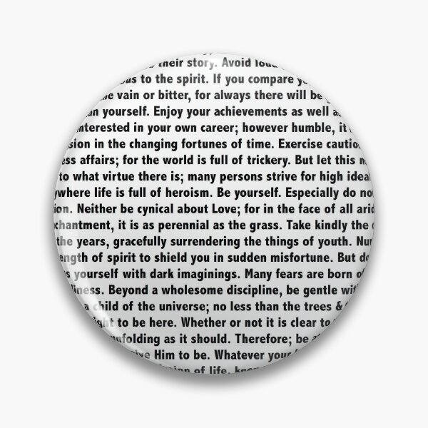 Item preview, Motivational Poem by Max Ehrmann Desiderasat with Tattoo Stamp designed and sold by Desiderata4u.