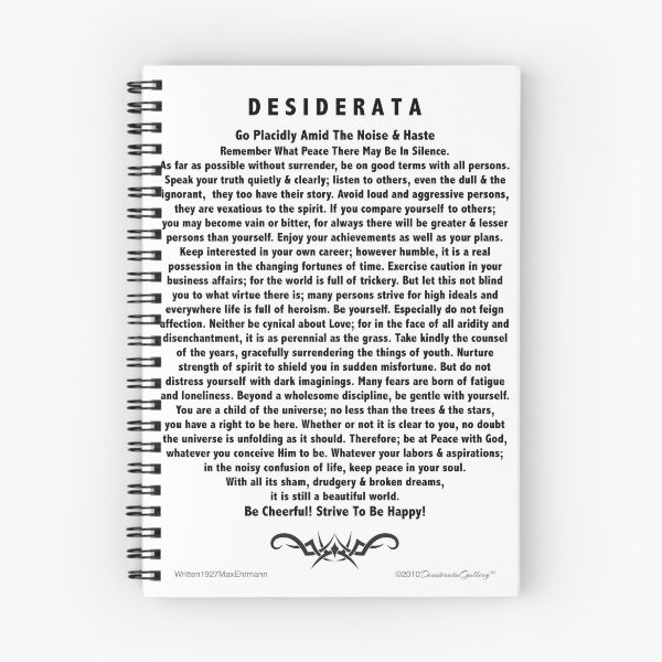 Item preview, Motivational Poem by Max Ehrmann Desiderasat with Tattoo Stamp designed and sold by Desiderata4u.