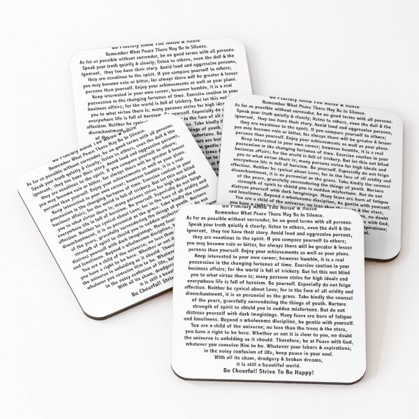 Item preview, Motivational Poem by Max Ehrmann Desiderasat with Tattoo Stamp designed and sold by Desiderata4u.