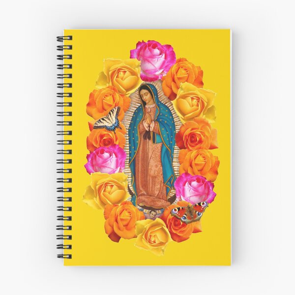 Item preview, The Virgin of Guadalupe, yellow background, colored roses designed and sold by vagonart.