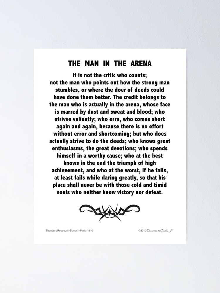 "Motivational Speech by Theodore Roosevelt The Man In The Arena with