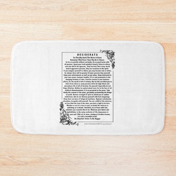 Item preview, Motivational Poem by Max Ehrmann with Floral Scroll Trim designed and sold by Desiderata4u.