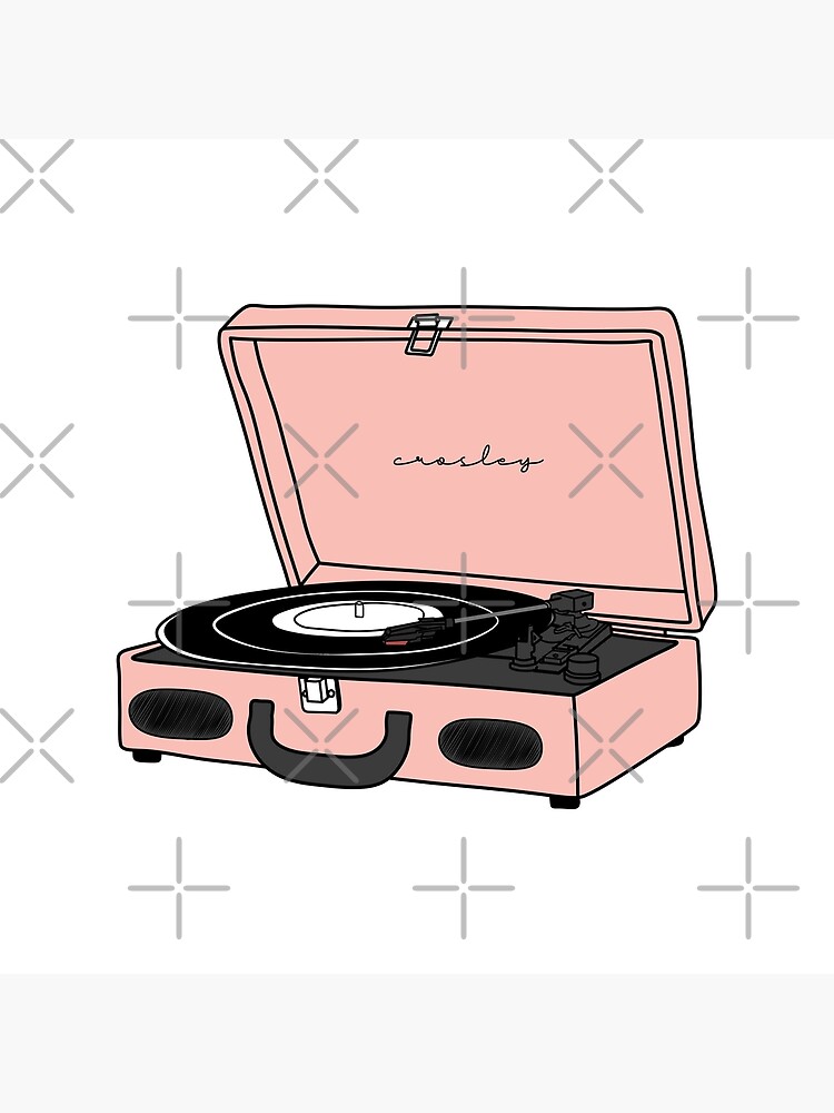 Póster for Sale con la obra «Tocadiscos de vinilo Vintage Retro rosa» de  BVPatternStudio