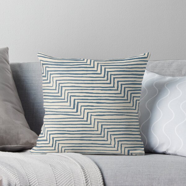 Item preview, Streaky Stripes Pattern Cream Blue designed and sold by inkjevetta.