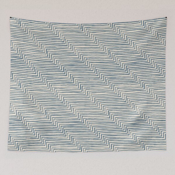 Item preview, Streaky Stripes Pattern Cream Blue designed and sold by inkjevetta.