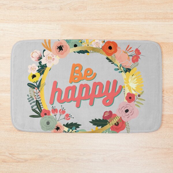 Item preview, Multi Colored Floral Be happy  designed and sold by JooArtPrints  ★★★★★.