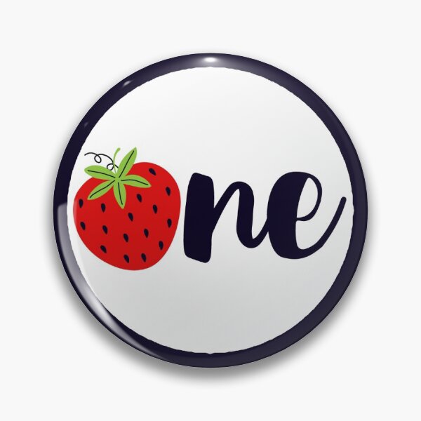 Item preview, Strawberry ONE First Birthday Round Circle designed and sold by CyanSkyDesign.