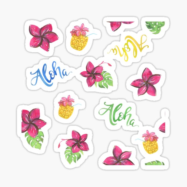 ALOHA Flower Abstract Sticker