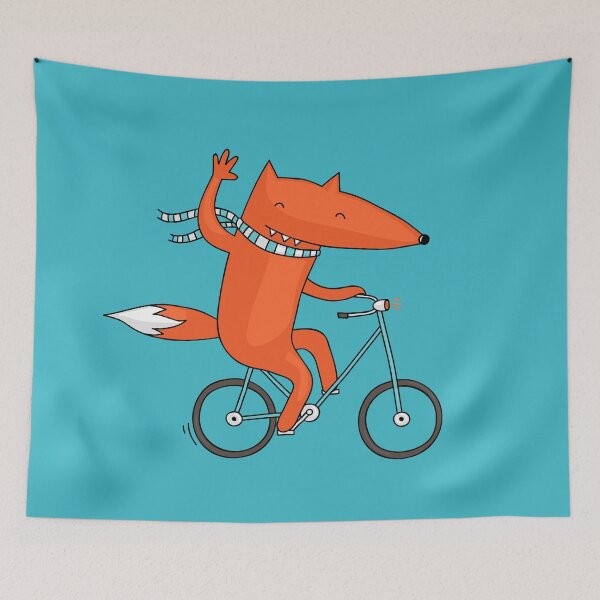 Item preview, Fox on bicycle designed and sold by zsooofija.