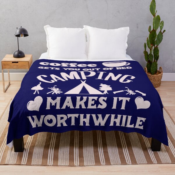 Item preview, Coffee Gets You Out Of Bed - Camping Makes It Worthwhile - Light Text designed and sold by DerekJSmith.