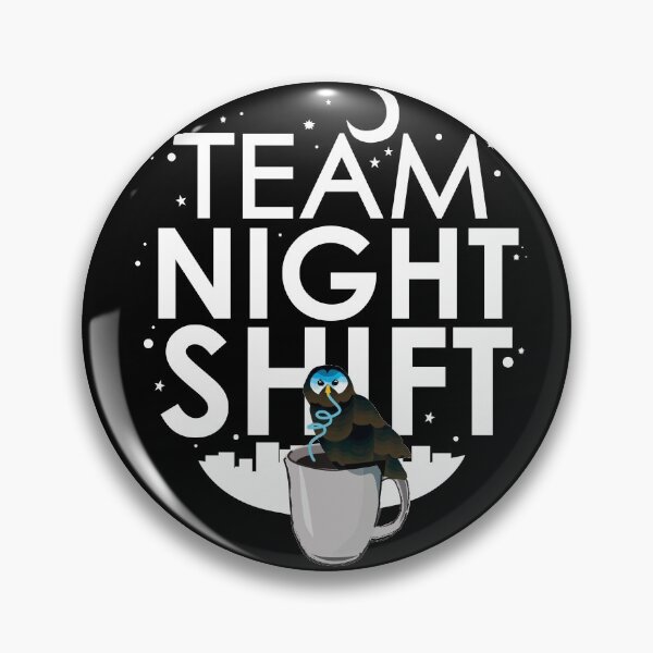 Item preview, Team Night Shift with Coffee Drinking Owl designed and sold by mLoyal.