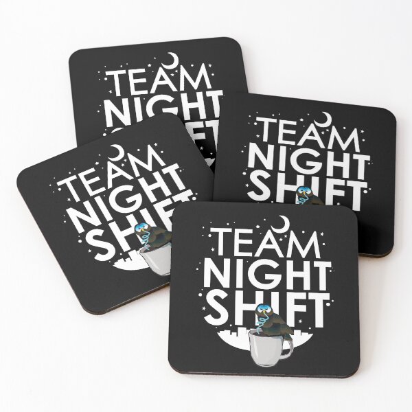 Item preview, Team Night Shift with Coffee Drinking Owl designed and sold by mLoyal.