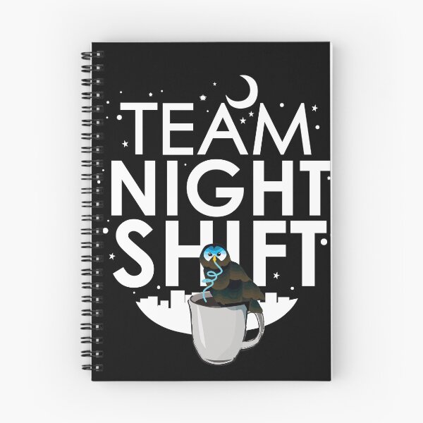 Item preview, Team Night Shift with Coffee Drinking Owl designed and sold by mLoyal.