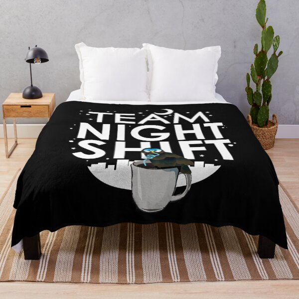 Item preview, Team Night Shift with Coffee Drinking Owl designed and sold by mLoyal.