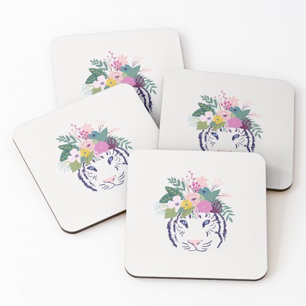 Item preview, Tiger with flower crown designed and sold by Luinwen.