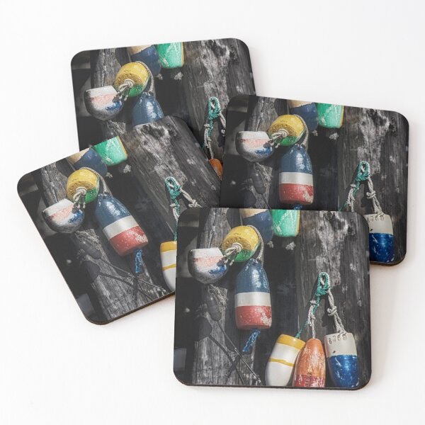 Item preview, Colorful Buoys Hanging on Pole in Portland Maine designed and sold by Stephen Orsillo.