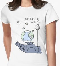 Camiseta entallada para mujer She Had The World letra en español