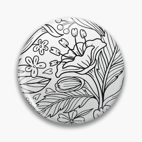 Item preview, Black and white flowers patterns designed and sold by BlackDragonborn.