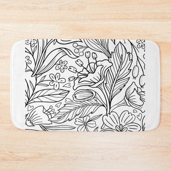 Item preview, Black and white flowers patterns designed and sold by BlackDragonborn.