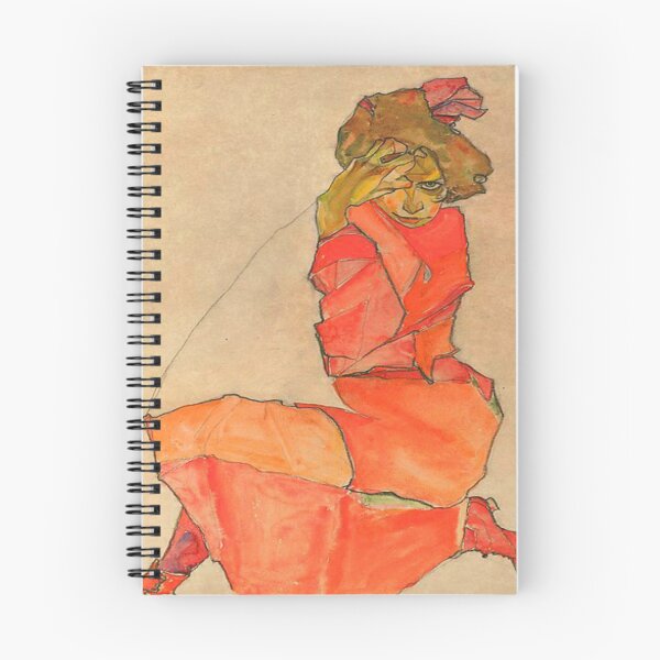 Item preview, Egon Schiele - Kneeling Female in Orange _ Red Dress designed and sold by Vivanne-art.