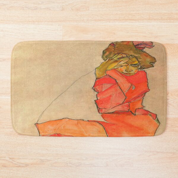 Item preview, Egon Schiele - Kneeling Female in Orange _ Red Dress designed and sold by Vivanne-art.