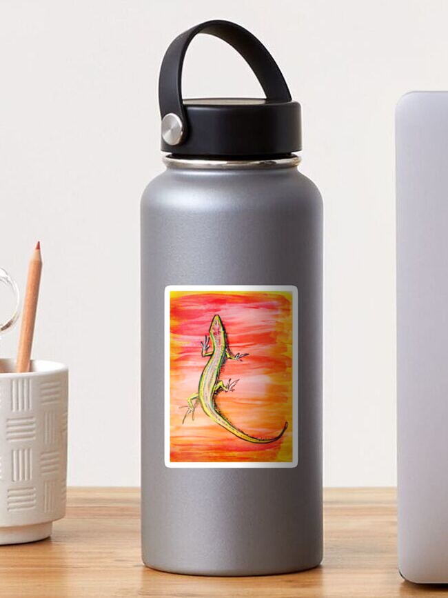 Thumbnail 1 of 3, Sticker, Red lizard designed and sold by Tensegrity.